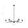 Hampton Hill Brighton 6-light Metal Chandelier Lamp in Black