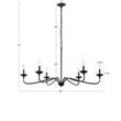 Hampton Hill Brighton 6-light Metal Chandelier Lamp in Black