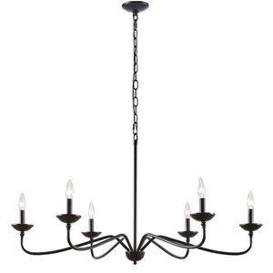Hampton Hill Brighton 6-light Metal Chandelier Lamp in Black