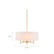 Hampton Hill Presidio Transitional Fabric and Metal Chandelier in Gold/White
