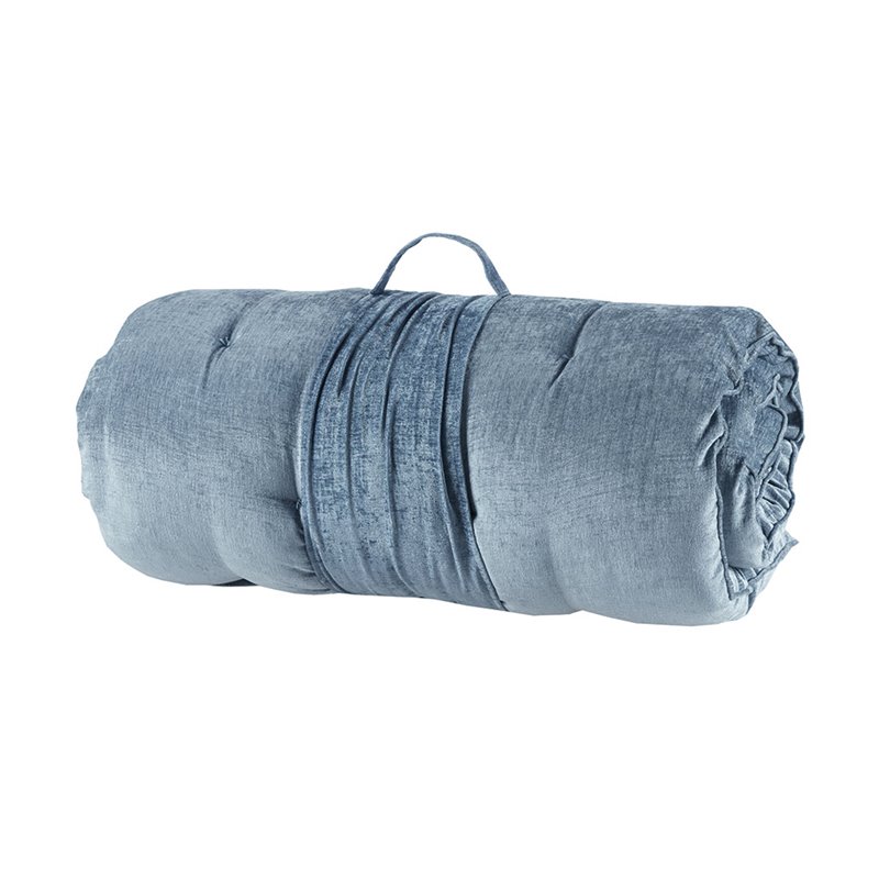 Intelligent Design Edelia Polyester Chenille Long Floor Cushion in Aqua Blue
