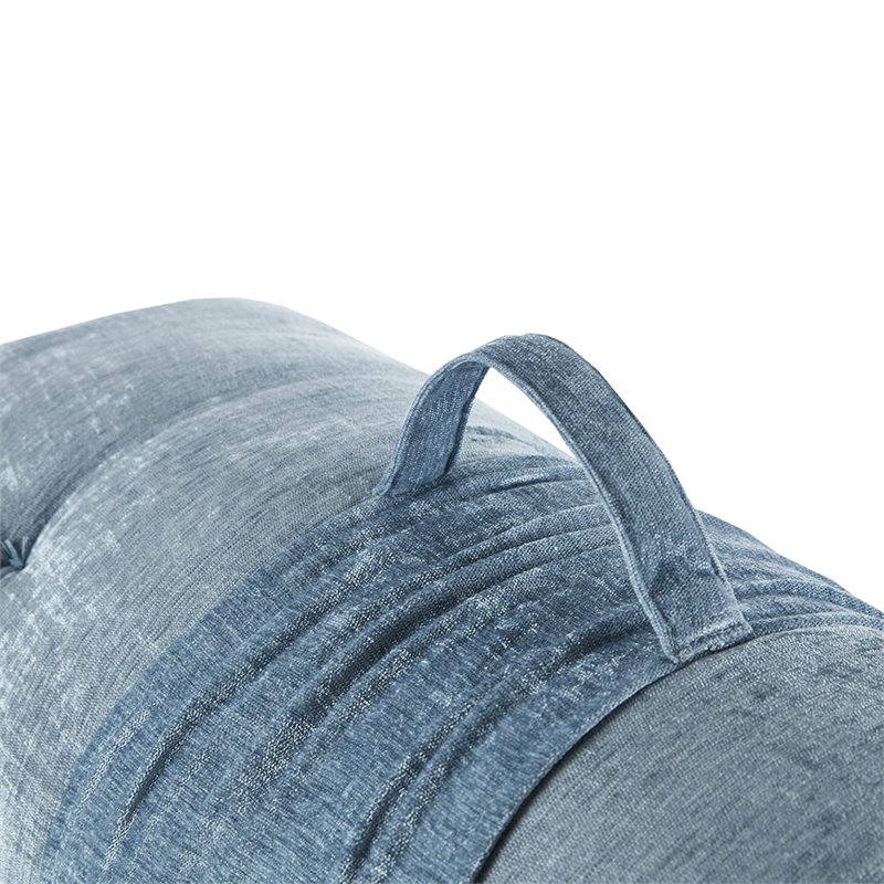 Intelligent Design Edelia Polyester Chenille Long Floor Cushion in Aqua Blue