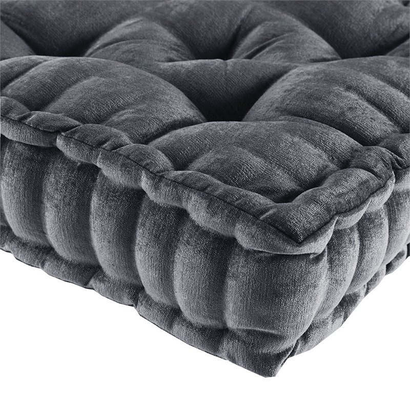 Intelligent Design Azza Polyester Chenille Floor Pillow Cushion in Charcoal