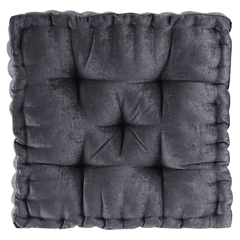 Intelligent Design Azza Polyester Chenille Floor Pillow Cushion in Charcoal