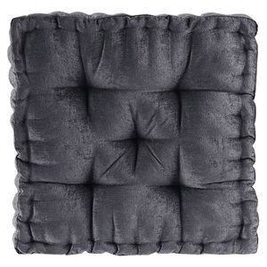 Intelligent Design Azza Polyester Chenille Floor Pillow Cushion in Charcoal