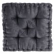 Intelligent Design Azza Polyester Chenille Floor Pillow Cushion in Charcoal