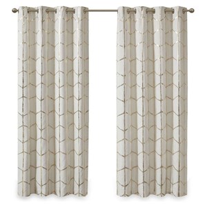 Intelligent Design Raina Microfiber Total Blackout Window Panel in Ivory/Gold