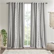INK+IVY Imani Cotton Printed Window Panel with Chenille Stripe in Gray