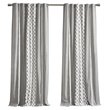 INK+IVY Imani Cotton Printed Window Panel with Chenille Stripe in Gray