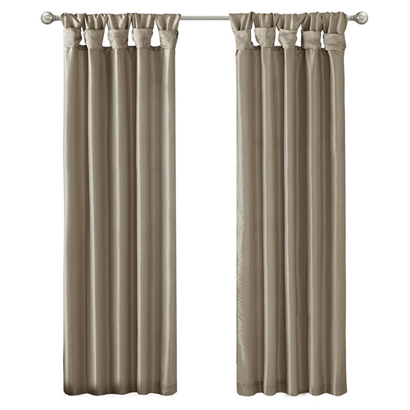 Madison Park Emilia Polyester Twisted Tab Lined Window Panel in Pewter