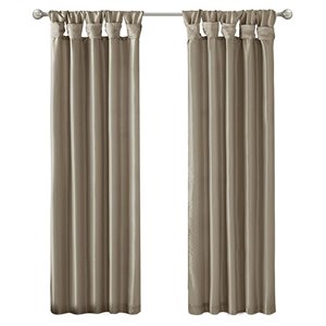 Madison Park Emilia Polyester Twisted Tab Lined Window Panel in Pewter
