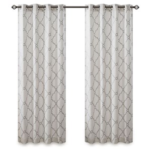 Madison Park Saratoga Polyester Cotton Rayon Fretwork Panel in Ivory