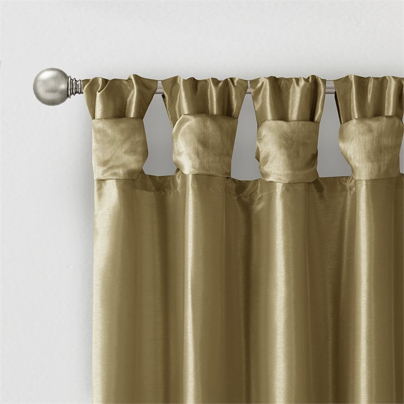 Madison Park Emilia Polyester Twisted Tab Lined Window Panel in Bronze