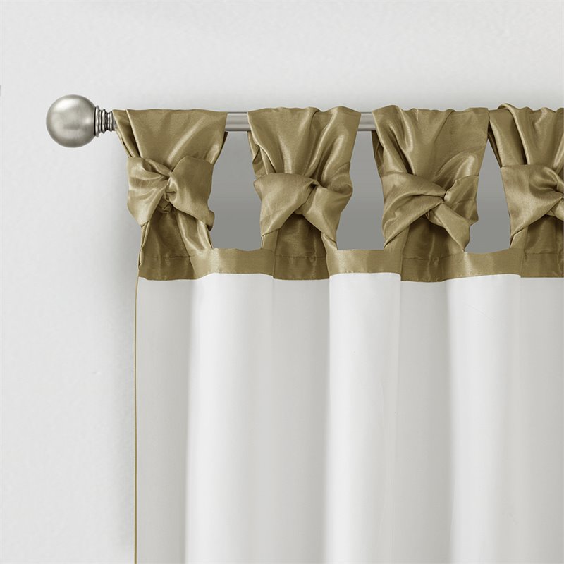 Madison Park Emilia Polyester Twisted Tab Lined Window Panel in Bronze