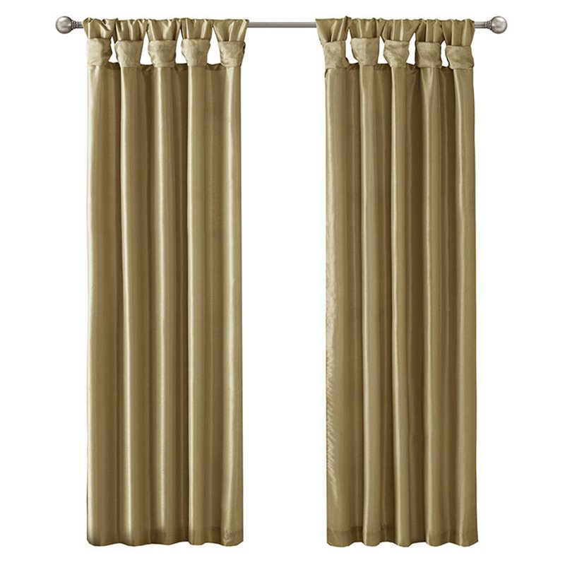 Madison Park Emilia Polyester Twisted Tab Lined Window Panel in Bronze