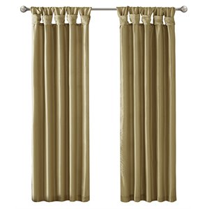 Madison Park Emilia Polyester Twisted Tab Lined Window Panel in Bronze