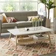 Madison Park Parker Mid-Century Solid Wood Coffee Table in Off White