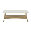 Madison Park Parker Mid-Century Solid Wood Coffee Table in Off White