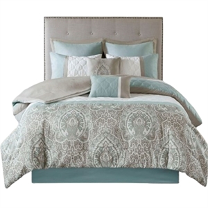 510 Design Shawnee 8-Piece Fabric Comforter Set with Quilting in Seafoam Green
