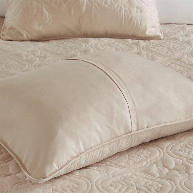 510 Design Oakley Polyester Microfiber Bedspread Set in Khaki Brown
