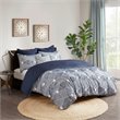 INK+IVY Ellipse Cotton Clipped Jacquard Comforter Set in Navy