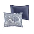 INK+IVY Ellipse Cotton Clipped Jacquard Comforter Set in Navy