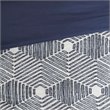 INK+IVY Ellipse Cotton Clipped Jacquard Comforter Set in Navy