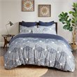 INK+IVY Ellipse Cotton Clipped Jacquard Comforter Set in Navy