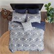 INK+IVY Ellipse Cotton Clipped Jacquard Comforter Set in Navy