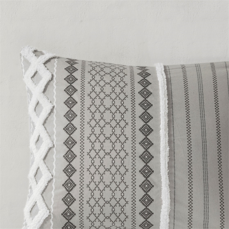 INK+IVY Imani Modern Cotton Comforter Mini Set in Gray Finish