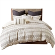 INK+IVY Rhea Cotton Clipped Jacquard Comforter Mini Set in Ivory/Charcoal