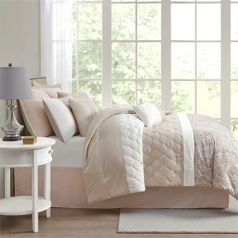 510 Design Shawnee 8-Piece Polyester Fabric Comforter Set - Blush Pink