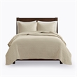 Hampton Hill Transitional Polyester Microfiber Coverlet Set in Linen White