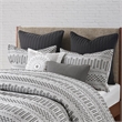INK+IVY Rhea 3-Piece Mid-Century Cotton Jacquard Comforter Mini Set in Gray