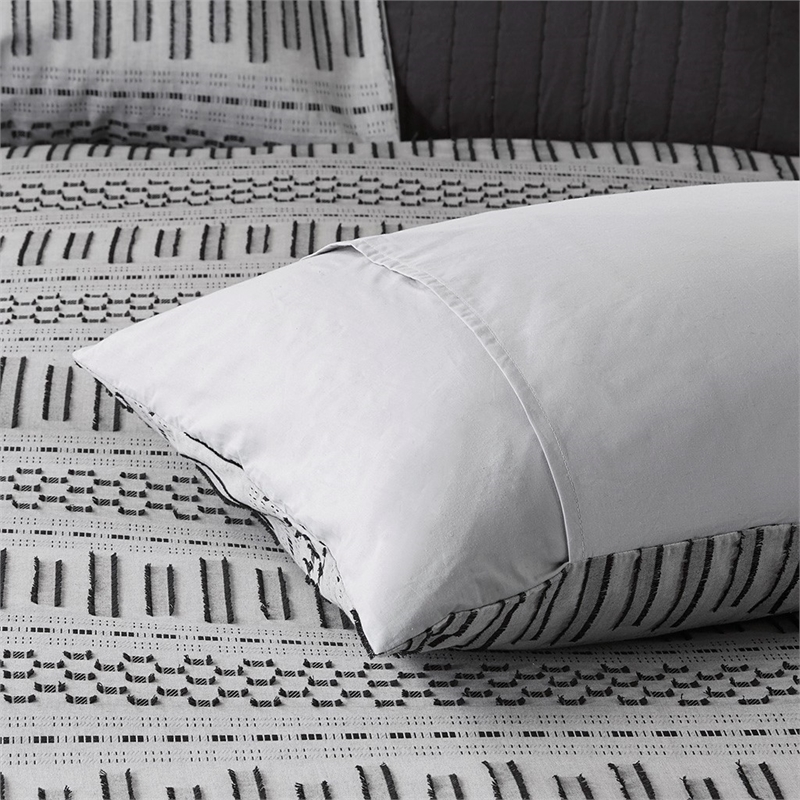INK+IVY Rhea 3-Piece Mid-Century Cotton Jacquard Comforter Mini Set in Gray