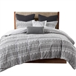 INK+IVY Rhea 3-Piece Mid-Century Cotton Jacquard Comforter Mini Set in Gray
