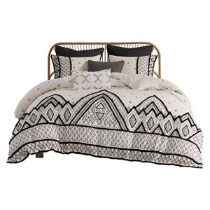 INK+IVY Marta 3-Piece Cotton and Flax Printed Comforter Set in Natural