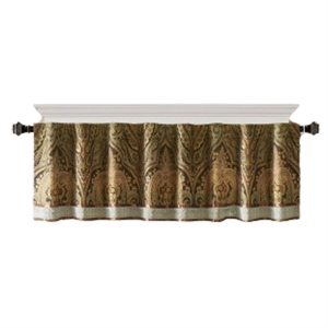 Hampton Hill Traditional Polyester Jacquard Pieced Valance in Brown