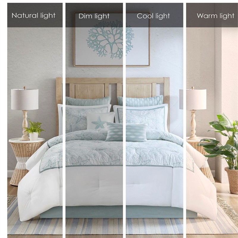 Harbor House Maya Bay Cotton Comforter Bedding Set with Embroidery - White