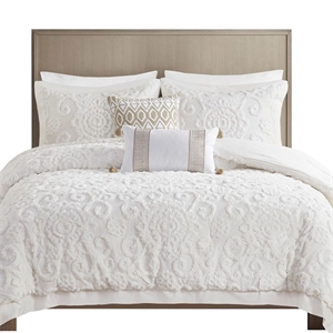 Harbor House Suzanna Cotton Comforter Mini Set with Embroidery in Ivory