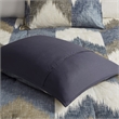 INK+IVY Mid-Century Cotton Printed Comforter Bedding Set in Navy Finish