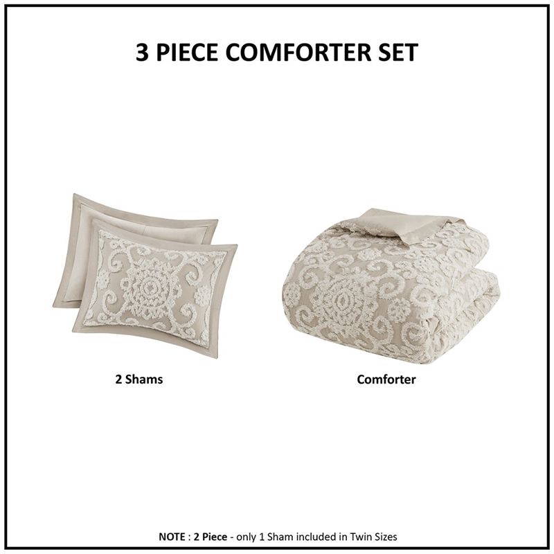 Harbor House Suzanna Cotton Tufted Embroidered Comforter Mini Set - Brown
