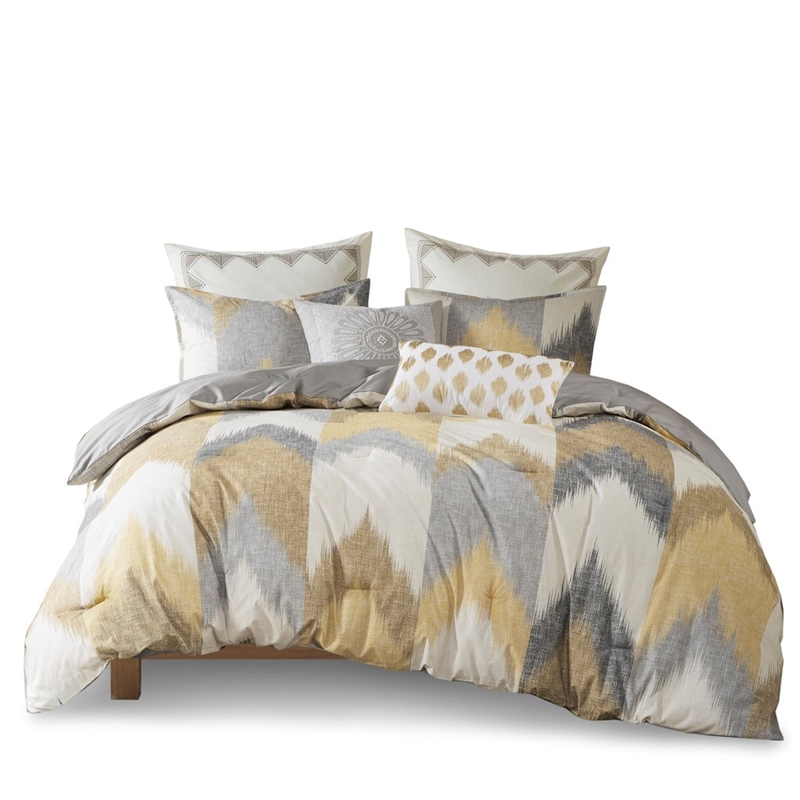 INK+IVY Mid-Century Cotton Printed Comforter Mini Set in Yellow