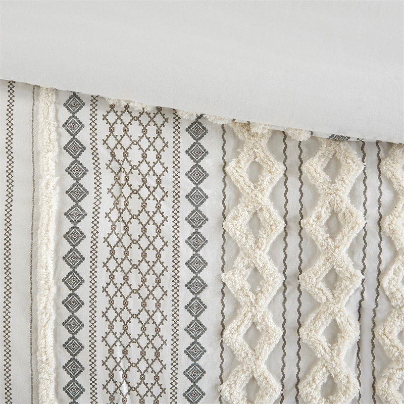 INK+IVY Mid-Century Cotton Printed Comforter Mini Set in Ivory