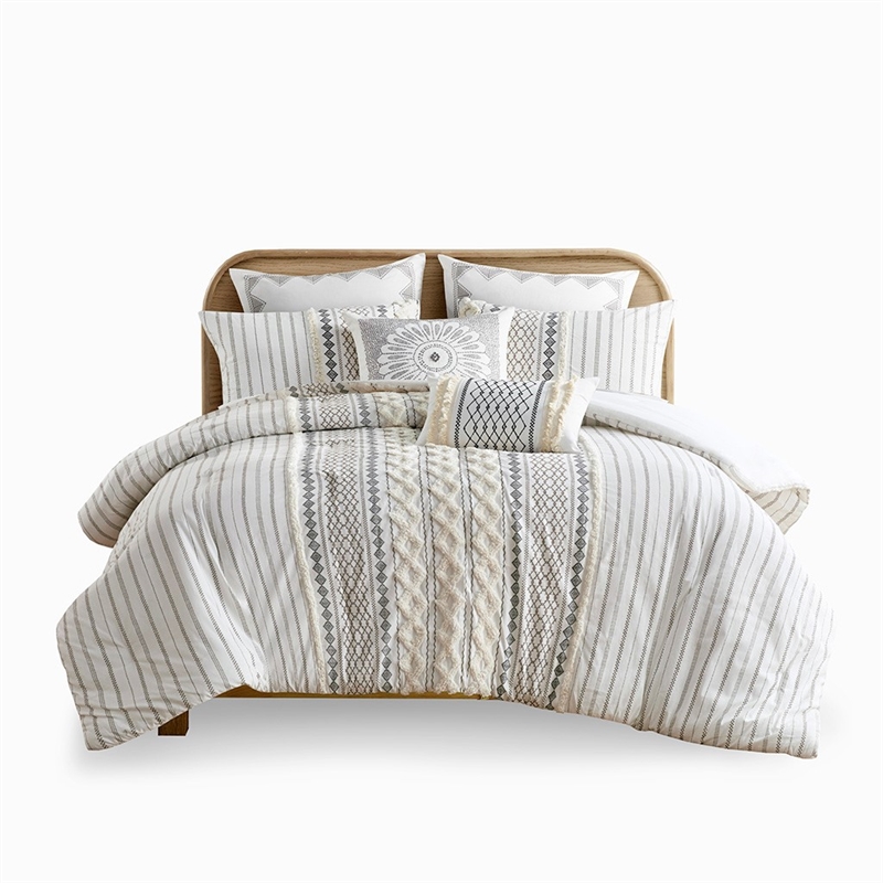 INK+IVY Mid-Century Cotton Printed Comforter Mini Set in Ivory