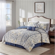 Harbor House Livia 6-Piece Traditional Cotton Comforter Set in Blue