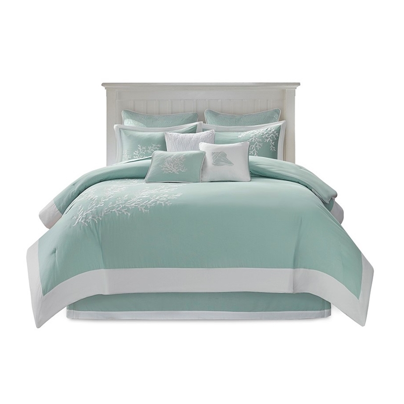 Harbor House Coastline Cotton Jacquard Comforter Set with Embroidery - Blue