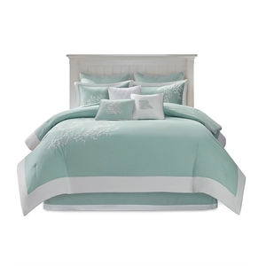 Harbor House Coastline Cotton Jacquard Comforter Set with Embroidery - Blue
