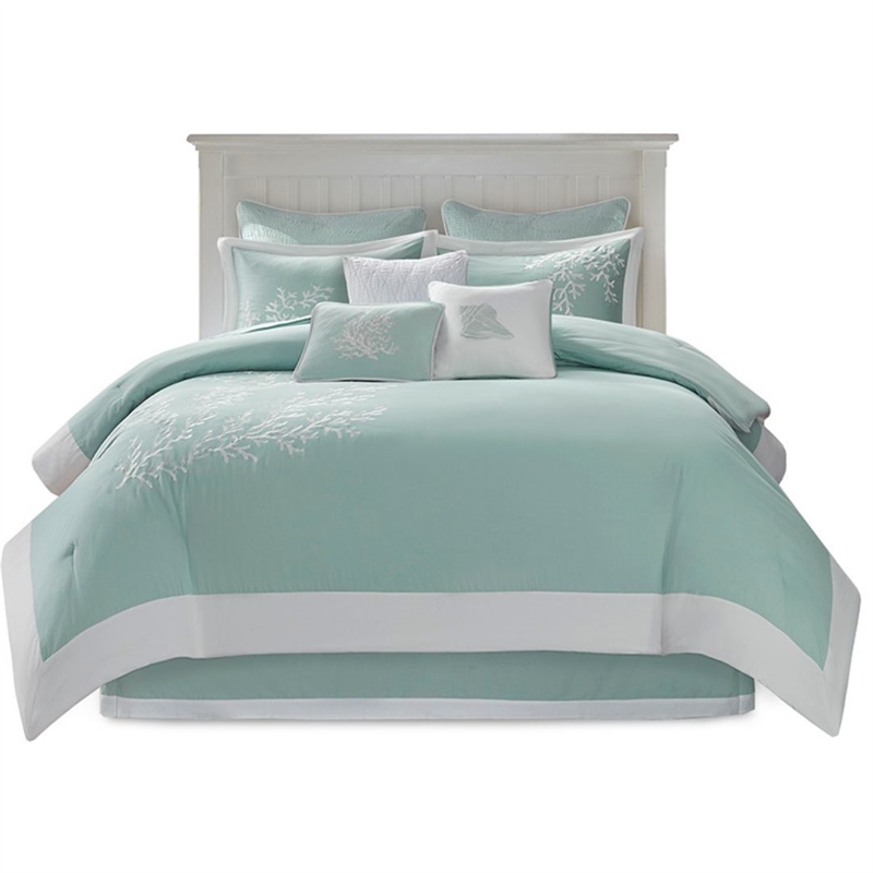 Harbor House Coastline Cotton Jacquard Comforter Set w/ Embroidery - Blue