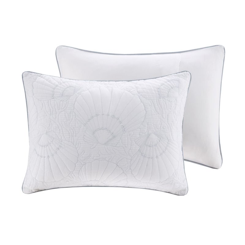 Harbor House Crystal Beach Cotton Quilted Comforter Set in White